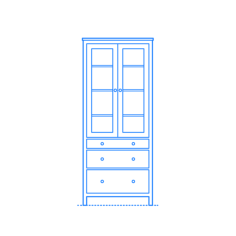 Furniture Display Cabinets Ikea Hemnes Glass Door Cabinet Drawers Outline Drawing Svg Vector, Free Vectors File